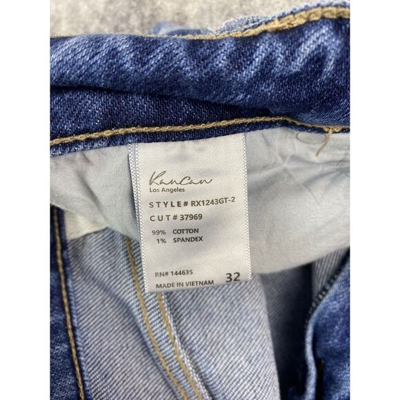KanCan Mid‎ Rise Raw Hem Jeans Womens Size 32 Medium Wash - Picture 9 of 13